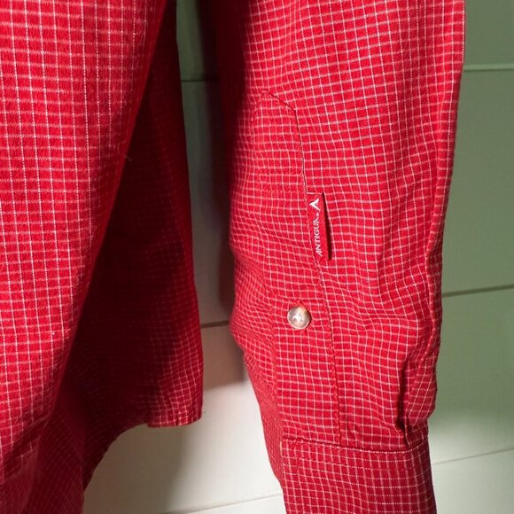 Nebraska Antigua Long Sleeve Button Up Shirt Red & White Nebraska Logo Sz Large - Picture 3 of 6